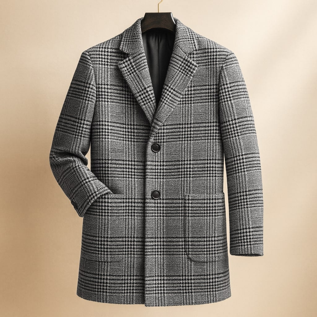 Victor Checked Overcoat