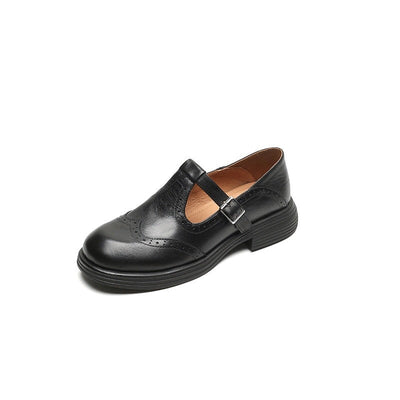 Nassy Leather Buckle Loafers