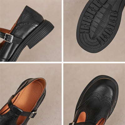 Nassy Leather Buckle Loafers