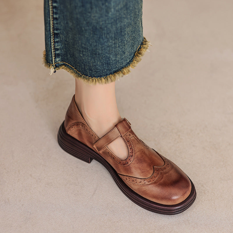 Nassy Leather Buckle Loafers