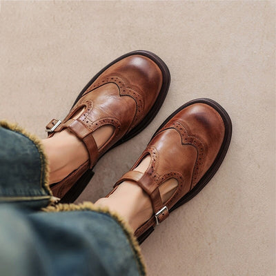 Nassy Leather Buckle Loafers