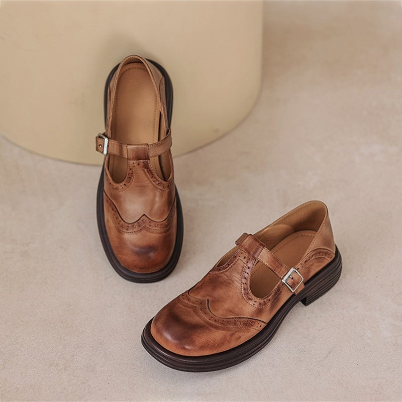 Nassy Leather Buckle Loafers